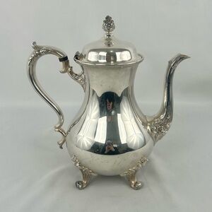 Antique Wilson Silver Plated Teapot with Floral Detailing